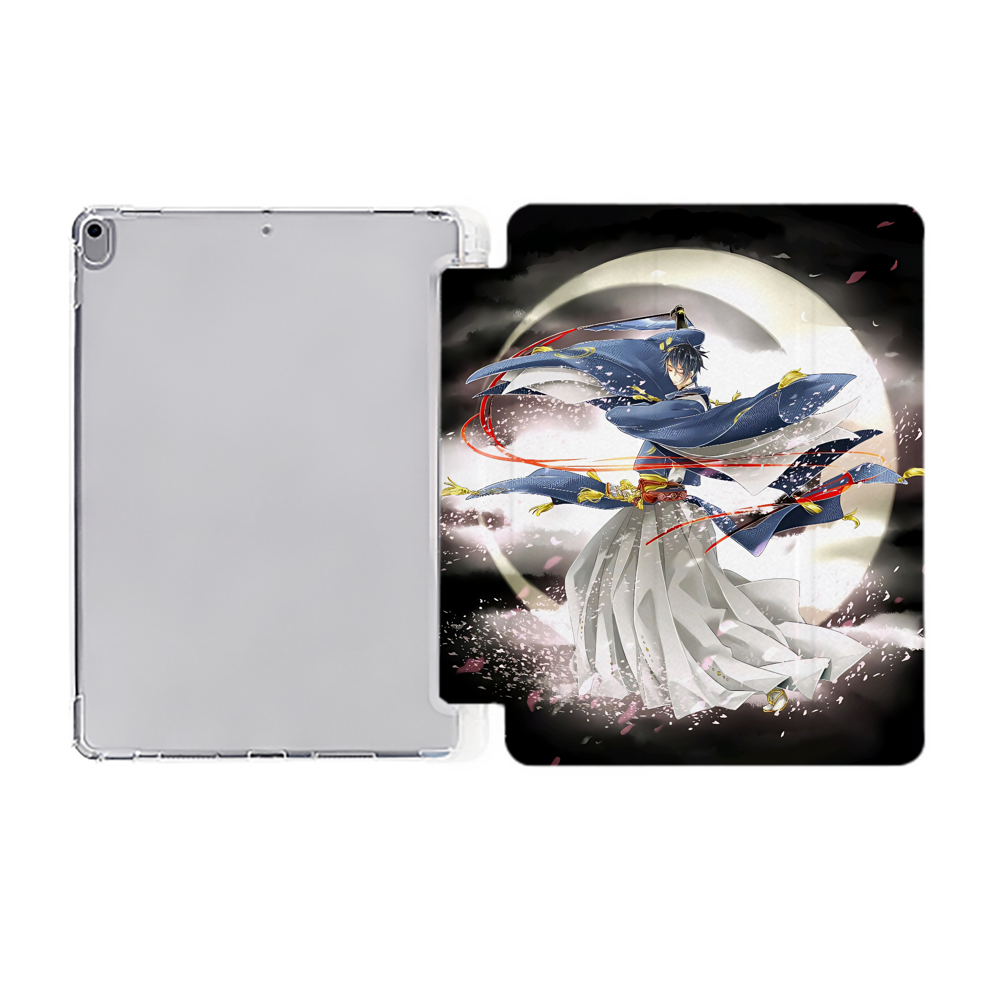 （画像用） 刀剣乱舞 Touken Ranbu IPad ケース ペン収納付き 三つ折りスタンド PUレザー×シリコン 対応機種9.5/10.5/10.9インチ